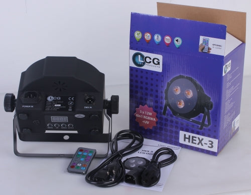 LCG HEX 3 (022) led projector  3X 12-watt RGBAW-UV