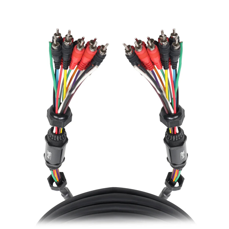 PROX-XC-MEDOOZA100 - ProX XC-MEDOOZA100 100' ft 10 RCA Channel + 3 Power Cable for Marine and Car Audio Medusa Style Cable