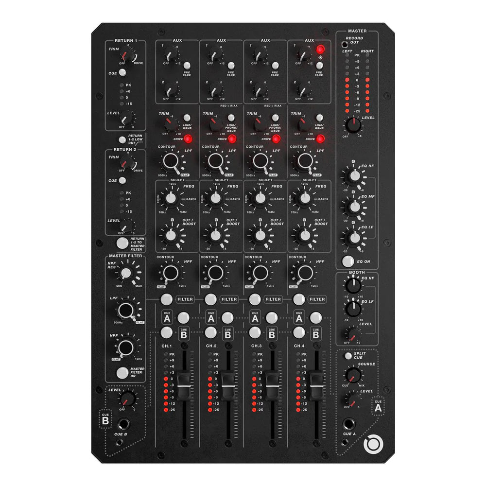 PLAY DIFFERENTLY MODEL-1.4 ((BY ALLEN & HEAT) - Premium Ultracompact 4 Channel Analog DJ Mixer