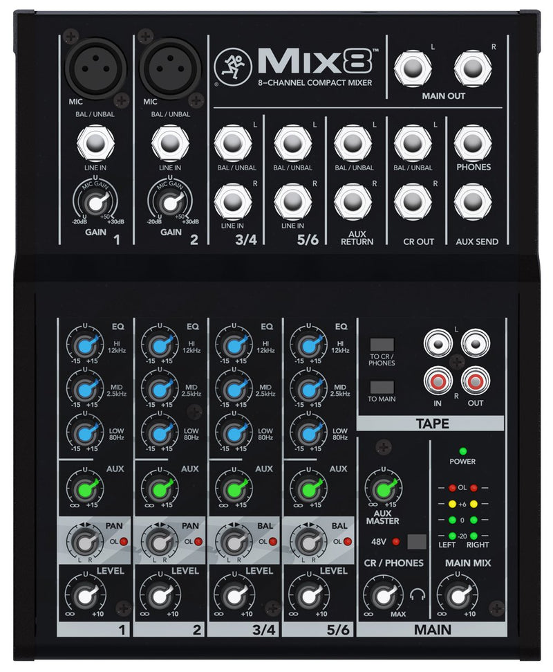 MACKIE MIX8 (NEW-OPEN BOX) Compact 8 channels mixer