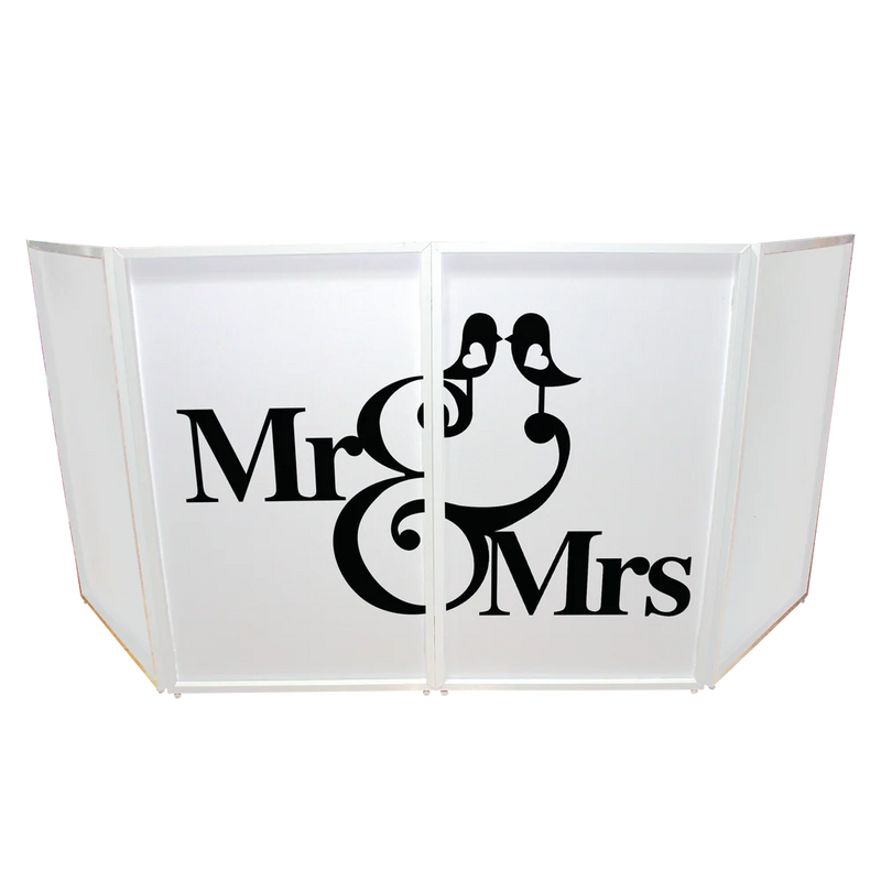 PROX-XF-SMRMRS20X2 - ProX XF-SMRMRS20X2 Mr and Mrs Facade Enhancement Scrims (Black Script on White)