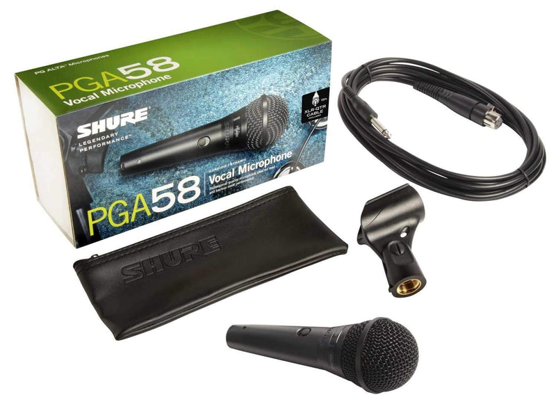 Shure PGA58-QTR - Cardioid Dynamic Microphone with Switch & XLR-Phone Cable