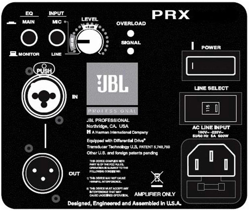 PRX525 THE PAIR (USED - THE PAIR - VERY CLEAN - 30 DAY'S WARRANTY) PRX525-(PAIR) 2 Way 1300-Watt (135 DB peak) 2 x 15" Active Loudspeaker