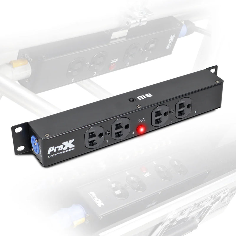 PRO-X- X-PWEX4 BOX - ProX X-PWEX4 BOX Power Connector to 4-Way Edison Power Outlet