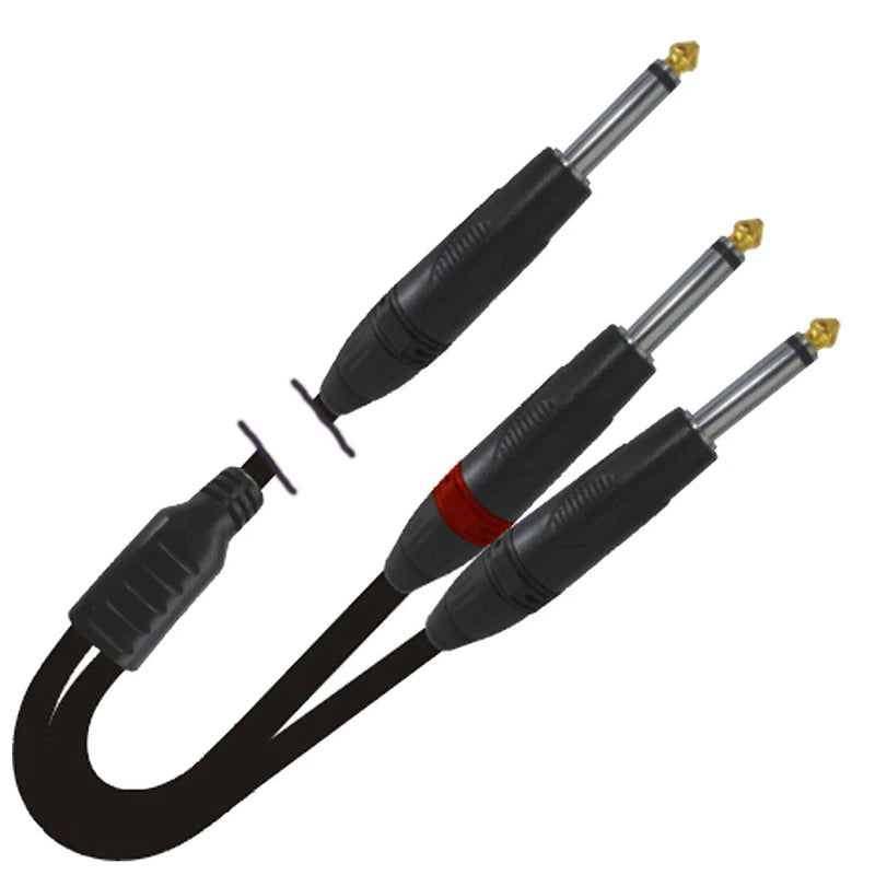 PRO-X- XC-PYP10 - ProX XC-PYP10 1/4" TS-M to Dual 1/4" TS-M High Performance Audio Cable - 10 Ft.