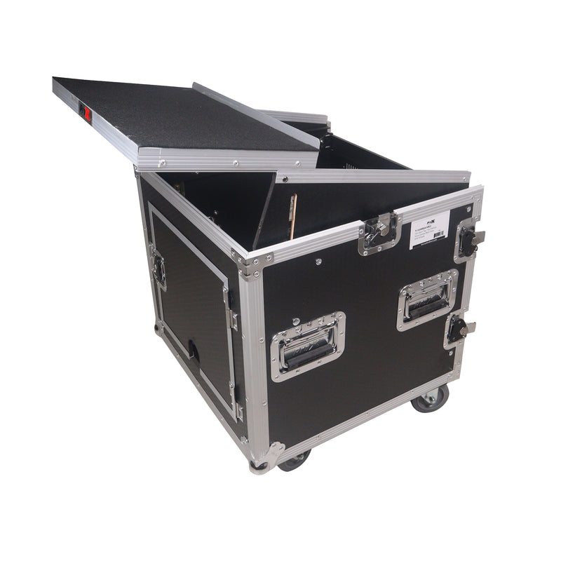 PRO-X- T-12MRLT MK2 - ProX T-12MRLT DJ Combo Flight Case w/ Laptop Shelf Amp Casters