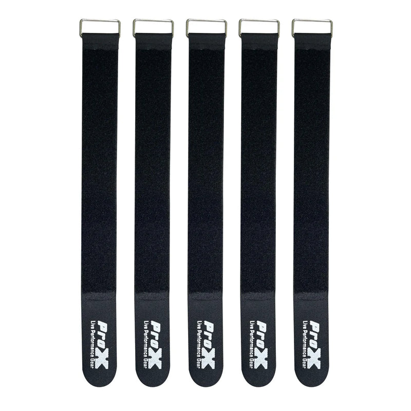 PRO-X- XC-T20X5 - ProX XC-T20X5 Pack of 5 Reusable 20" x 2" Cable Tie Strap with Velcro Hook and Adjustable Loop Fastener