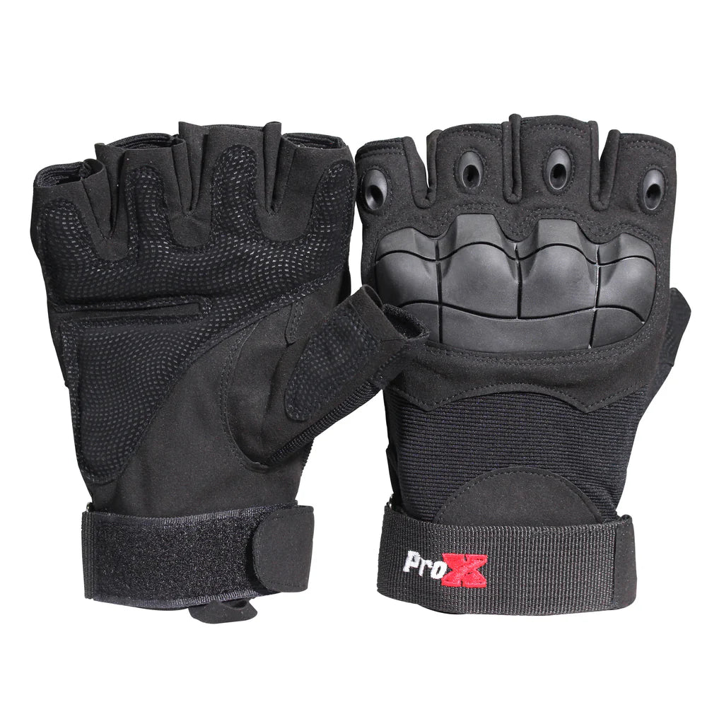 PROX-X-GRIPZ - ProX X-GRIPZ Hard Rubber Knuckle Fingerless Gloves - For Truss and Stage Performance