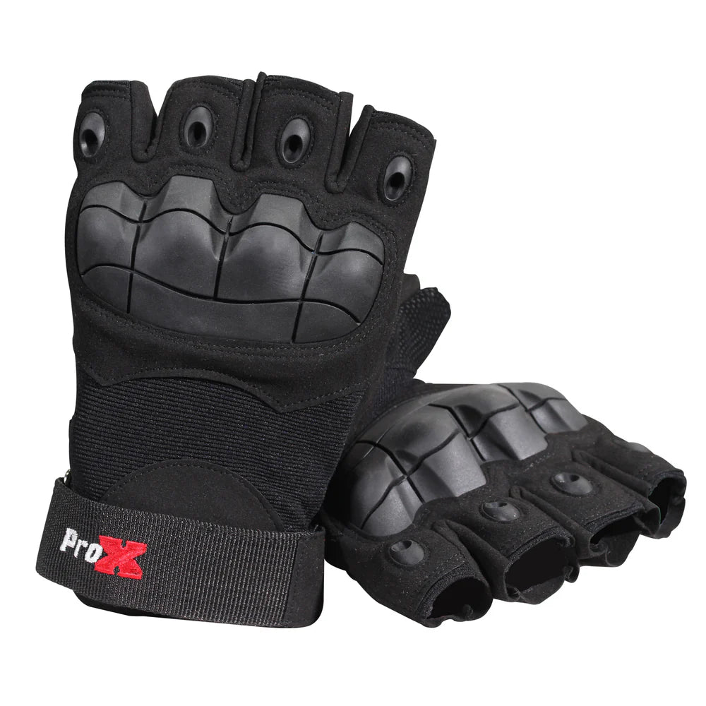 PROX-X-GRIPZ - ProX X-GRIPZ Hard Rubber Knuckle Fingerless Gloves - For Truss and Stage Performance