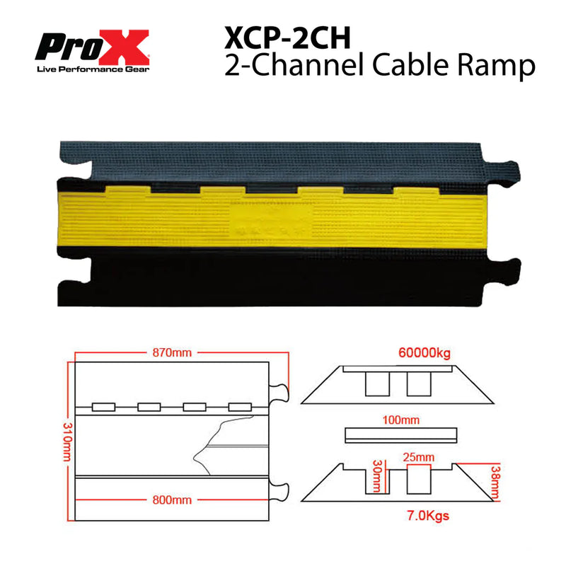 PROX-XCP-2CH MK2 - ProX XCP-2CH Cable Protector With 2 Channels