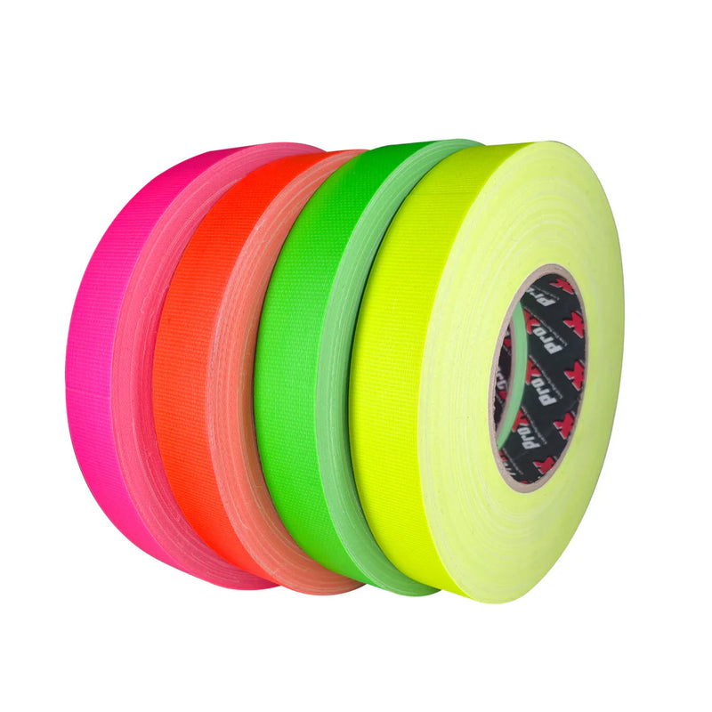 PRO-X- XGF-160FLX4 - ProX XGF-160FLX4 1in Multi-Color Fluorescent Commercial Grade Gaffer Tape Pros Choice Non-Residue 180ft 4-Pack (Neon)