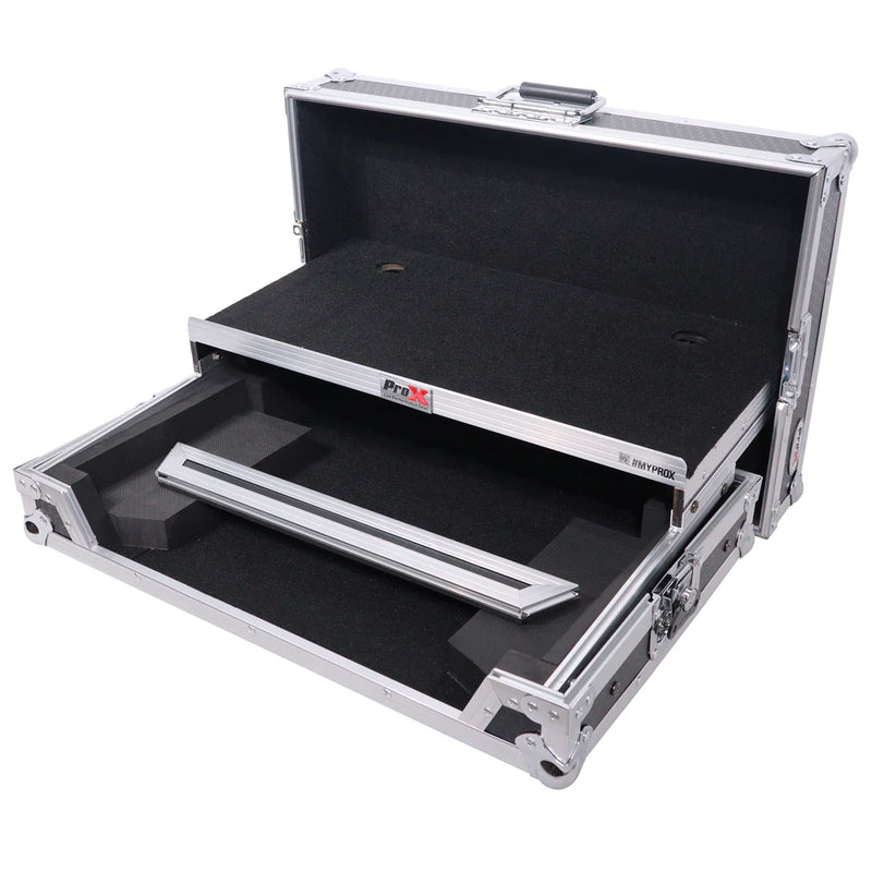 PRO-X- X-DDJFLX4 LT - ProX X-DDJFLX4 LT Case For Pioneer DDJ-FLX4 DDJ-400 DDJ-SB3 DJ Controller with Laptop Shelf