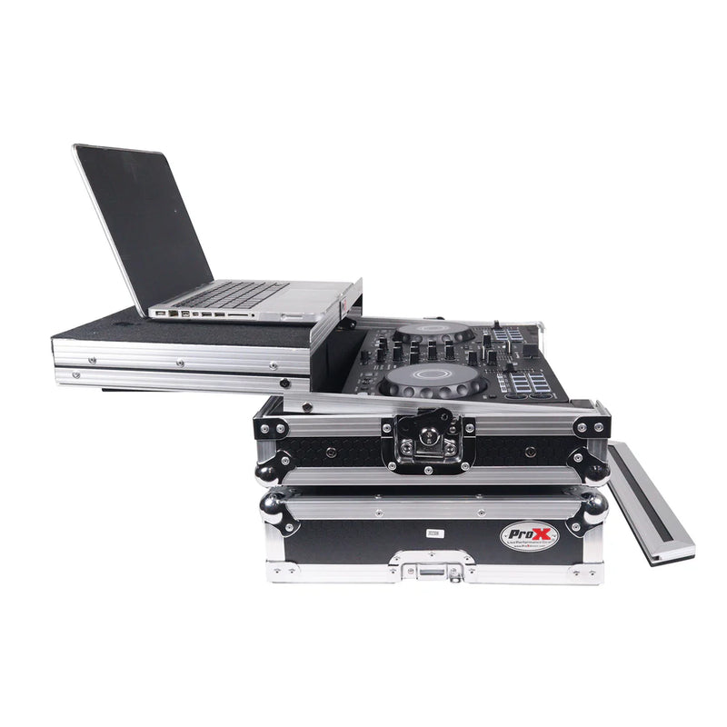 PRO-X- X-DDJFLX4 LT - ProX X-DDJFLX4 LT Case For Pioneer DDJ-FLX4 DDJ-400 DDJ-SB3 DJ Controller with Laptop Shelf