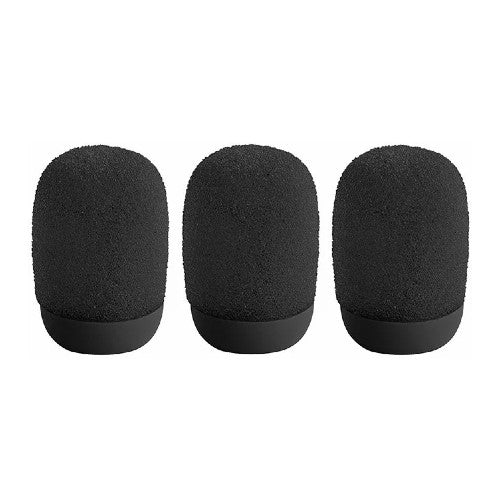 Shure RPMUL4SFWS/B Microphone Windscreen - Shure Snap Fit Windscreen for UniPlex Lapel Microphone - 3-Pack (Black)