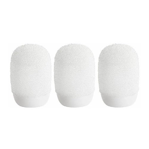 Shure RPMUL4SFWS/W Microphone Windscreen - Shure Snap Fit Windscreen for UniPlex Lapel Microphone - 3-Pack (White)