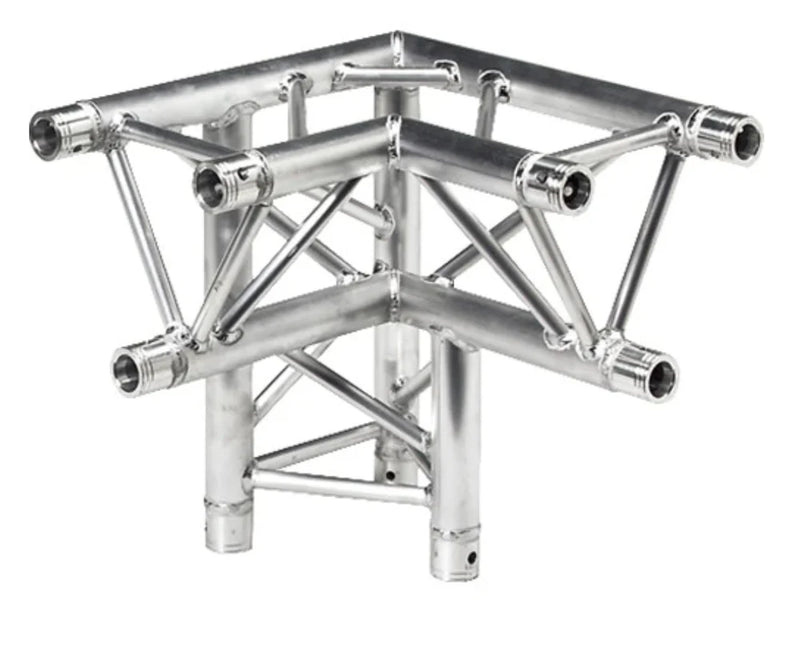 Global Truss F33-TR-4093DR GTR Triangle Truss - Three-Way 90° Apex Down - Right Corner for F33 Triangular Truss System (1.64')