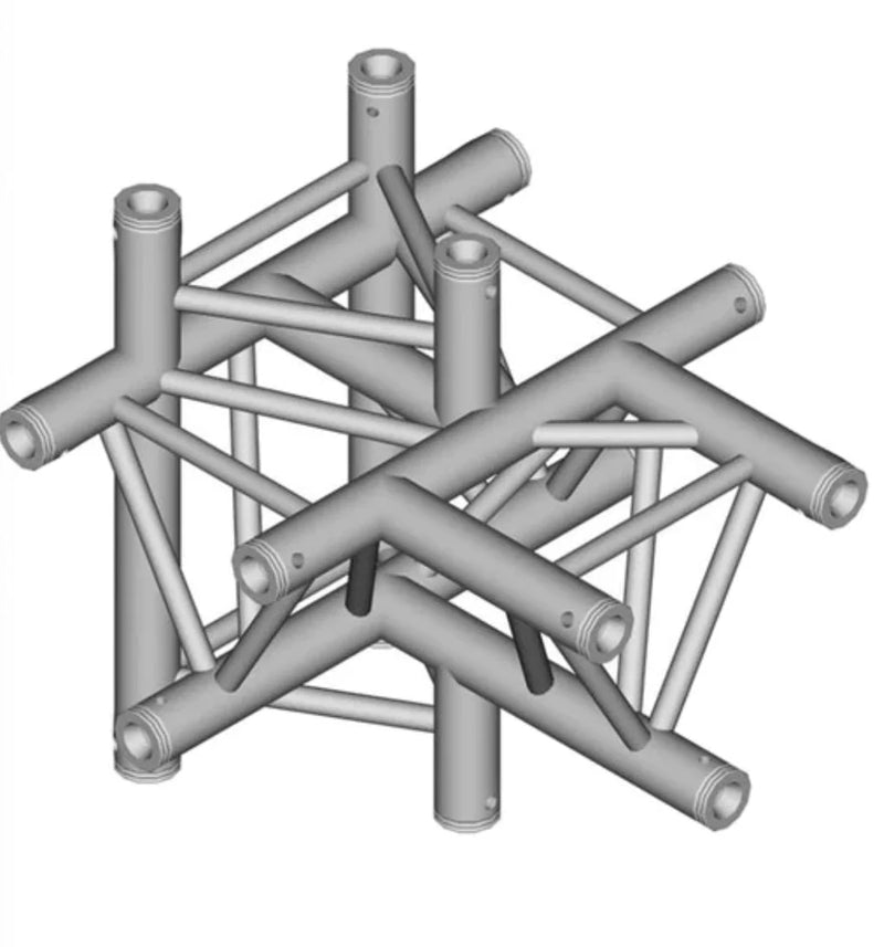 Global Truss F33-TR-4099U/D GTR Triangle Truss - 5-Way Triangular T-Junction Apex Up/Down for F33 Triangle Truss