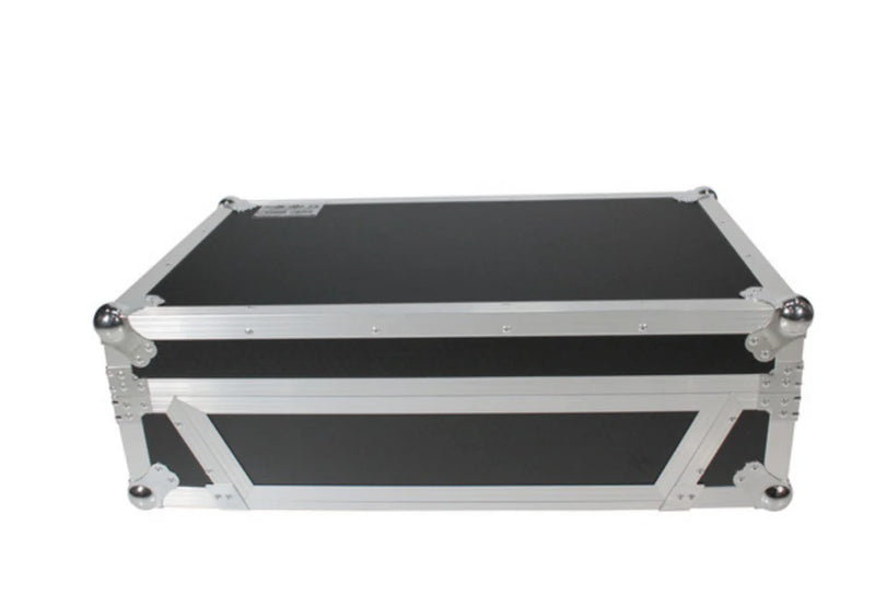 PRO-X- XS-PRIME4 W2U - ProX XS-PRIME4 W2U Flight Case w/2 RU Rackspace and Wheels for Denon DJ Prime 4 (Black & Silver)