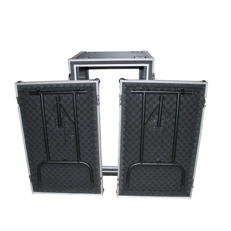 PROX-T-16RSP24DST - ProX T-16RSP24DST 16U Vertical Shockproof Amp/Rack Case W/Dual Side Tables & 4 Casters