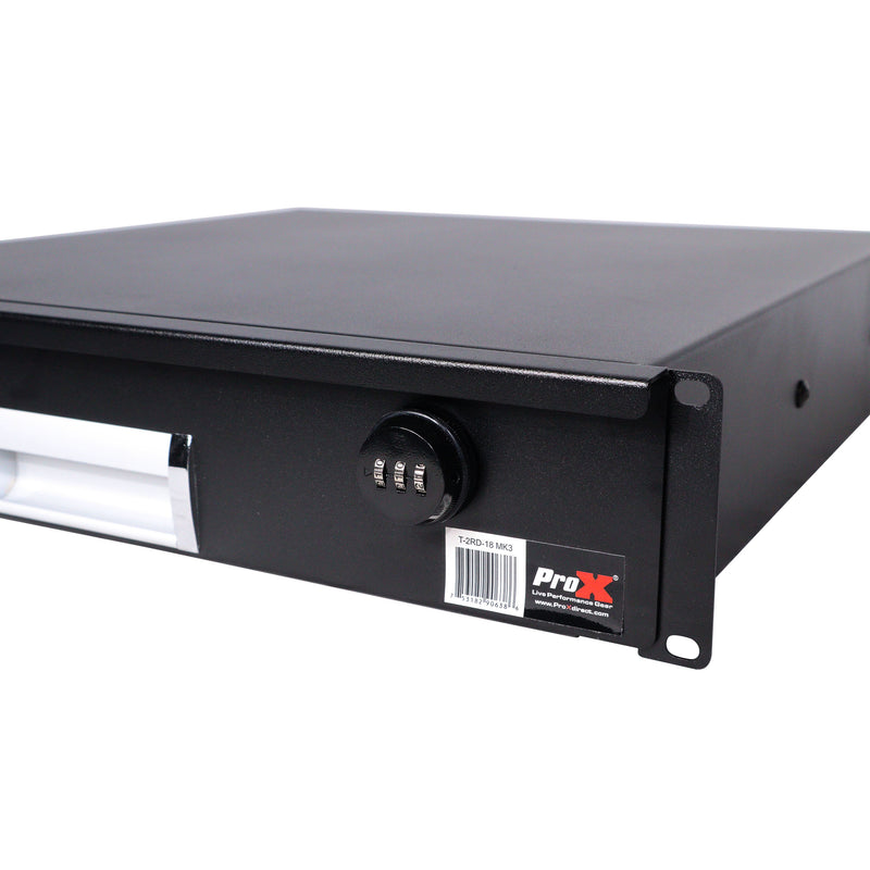 PROX-T-2RD-18 MK3 - 2U Rack Space 18" Depth Rack Mount Drawer for Audio, DJ, and IT Server rack cases.