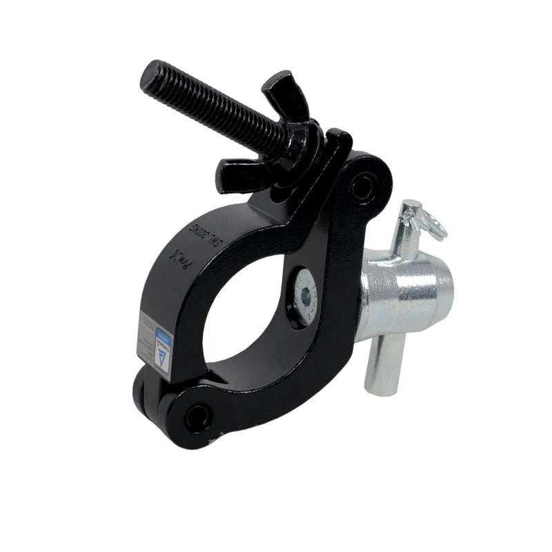 PRO-X- T-C15-BLK - ProX T-C15-BLK Side Entry Clamp w/ Reversed Elbow & Half Coupler For 2" (50mm) Tube Trussing (Black Finish)