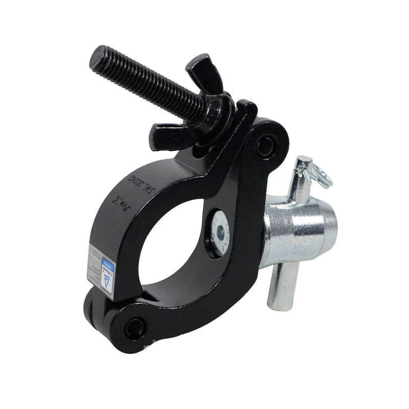 PRO-X- T-C15-BLK - ProX T-C15-BLK Side Entry Clamp w/ Reversed Elbow & Half Coupler For 2" (50mm) Tube Trussing (Black Finish)