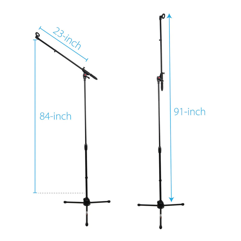 PRO-X- T-MIC09 - ProX T-MIC09 6 Ft Pro Tripod Microphone Concert Musician DJ Stand With Boom and Mic Clip