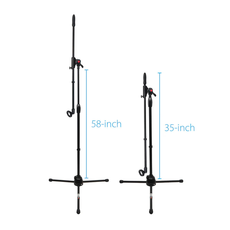 PROX-T-MIC09 - ProX T-MIC09 6 Ft Pro Tripod Microphone Concert Musician DJ Stand With Boom and Mic Clip