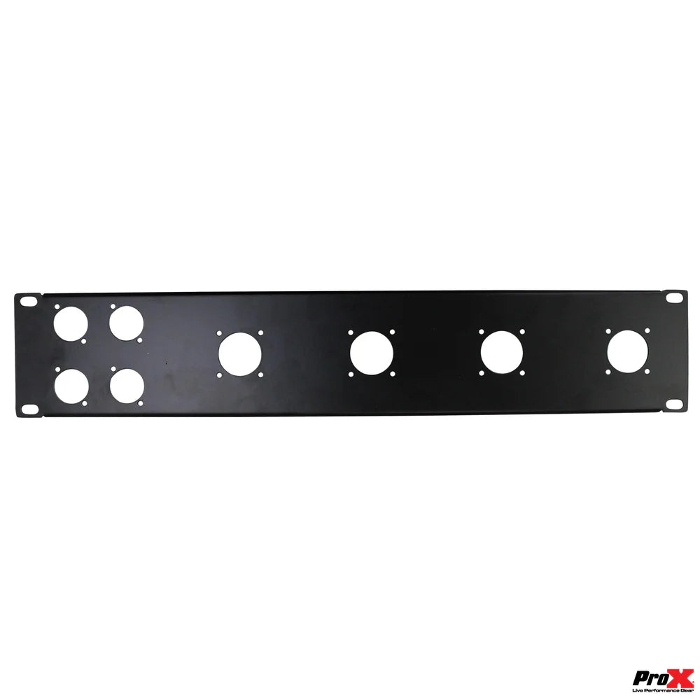 PRO-X- T-P2-4X4 - ProX T-P2-4X4 2 Unit Unloaded Rack Panel for 4 XLR-D and 4 NL4 Speakon or NAC3 Powercon
