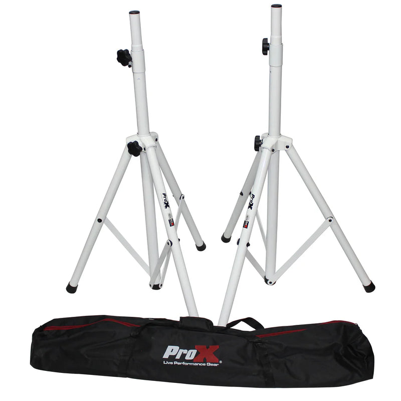 PRO-X- T-SS28P White - ProX T-SS28P-WHITE All Metal Speaker Stands w/ Bag - White