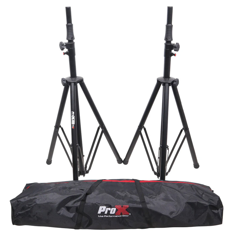 PRO-X- T-SS82P - ProX T-SS82P Set/2 Pro Air Speaker stand w/Carry Bags (Black)