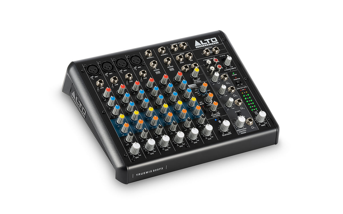 ALTO TRUEMIX800FX - 8-CHANNEL COMPACT MIXER WITH USB, BLUETOOTH, AND ALESIS MULTI-FX