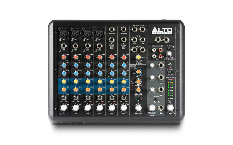 ALTO TRUEMIX800FX - 8-CHANNEL COMPACT MIXER WITH USB, BLUETOOTH, AND ALESIS MULTI-FX