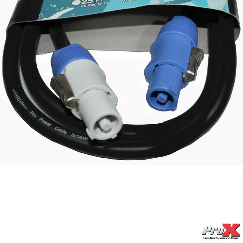 PRO-X- XC-PWC14-06 - ProX XC-PWC14-06 14 AWG High Performance powerCON® Link Grey Male to PowerCON® Blue Male - 6ft