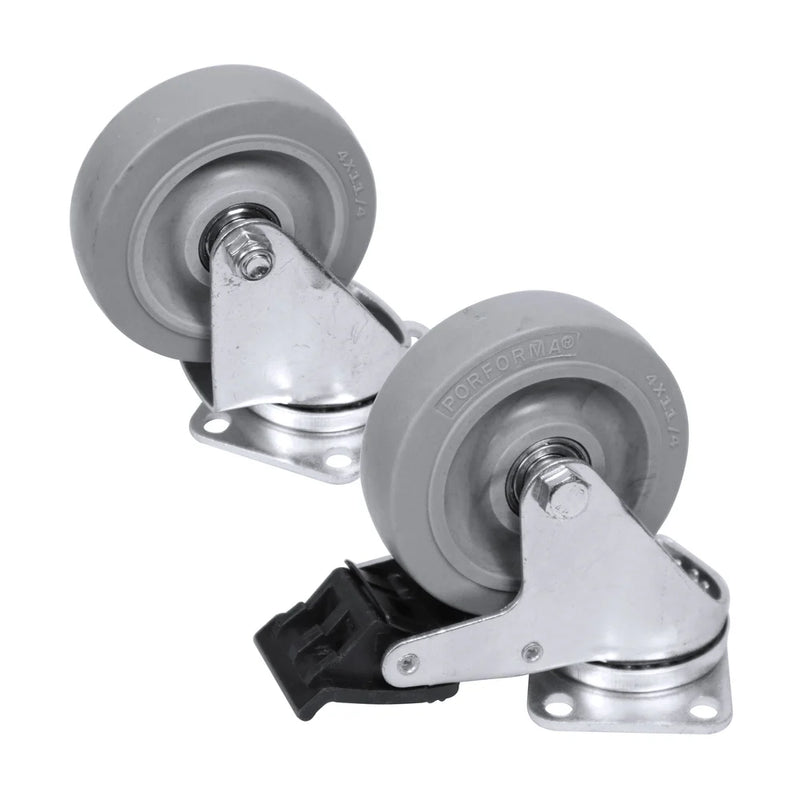 PROX-X-CASTER-4-GR-95x65 - ProX X-CASTER-4-GR-95x65 Replacement 4 inch Industrial Grade Caster Wheels Plate - Set of 4