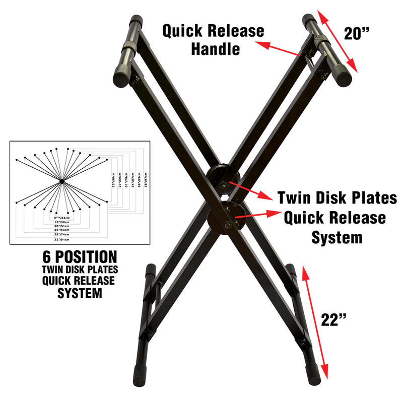 PRO-X- X-KSD200 - ProX X-KSD200 Keyboard Stand Double W/Ergo Easy Lock