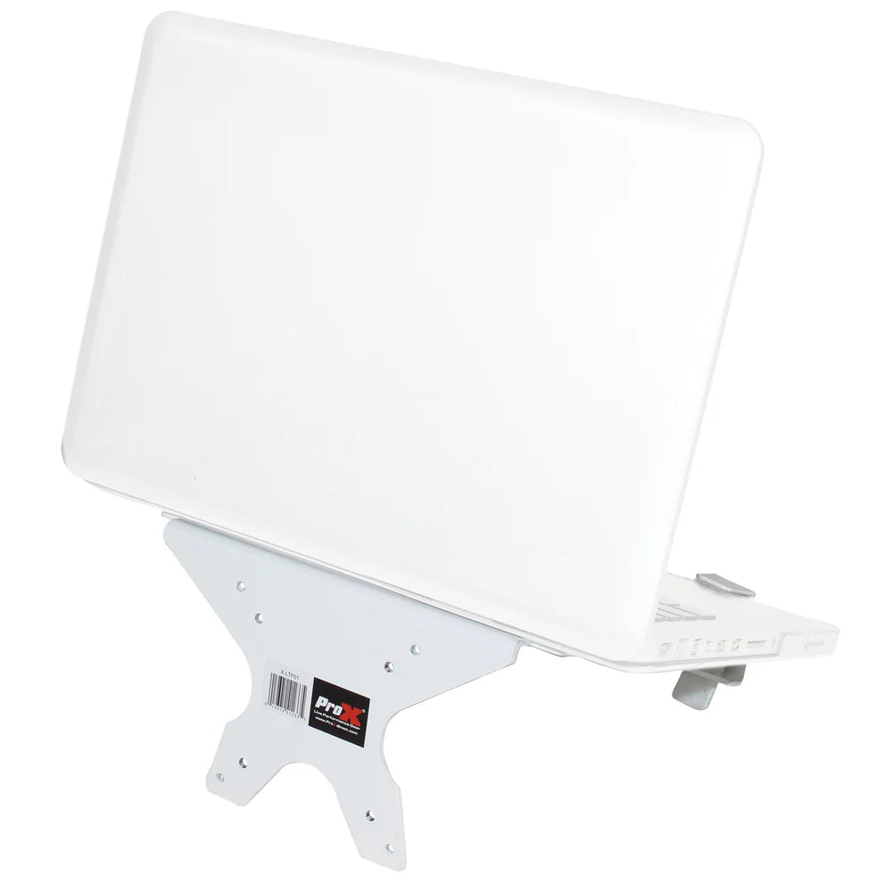 PRO-X- X-LTF01 WHITE - ProX X-LTF01WH Laptop Shelf Monitor VESA Arm bracket Mount fits on Speaker Stand (White)