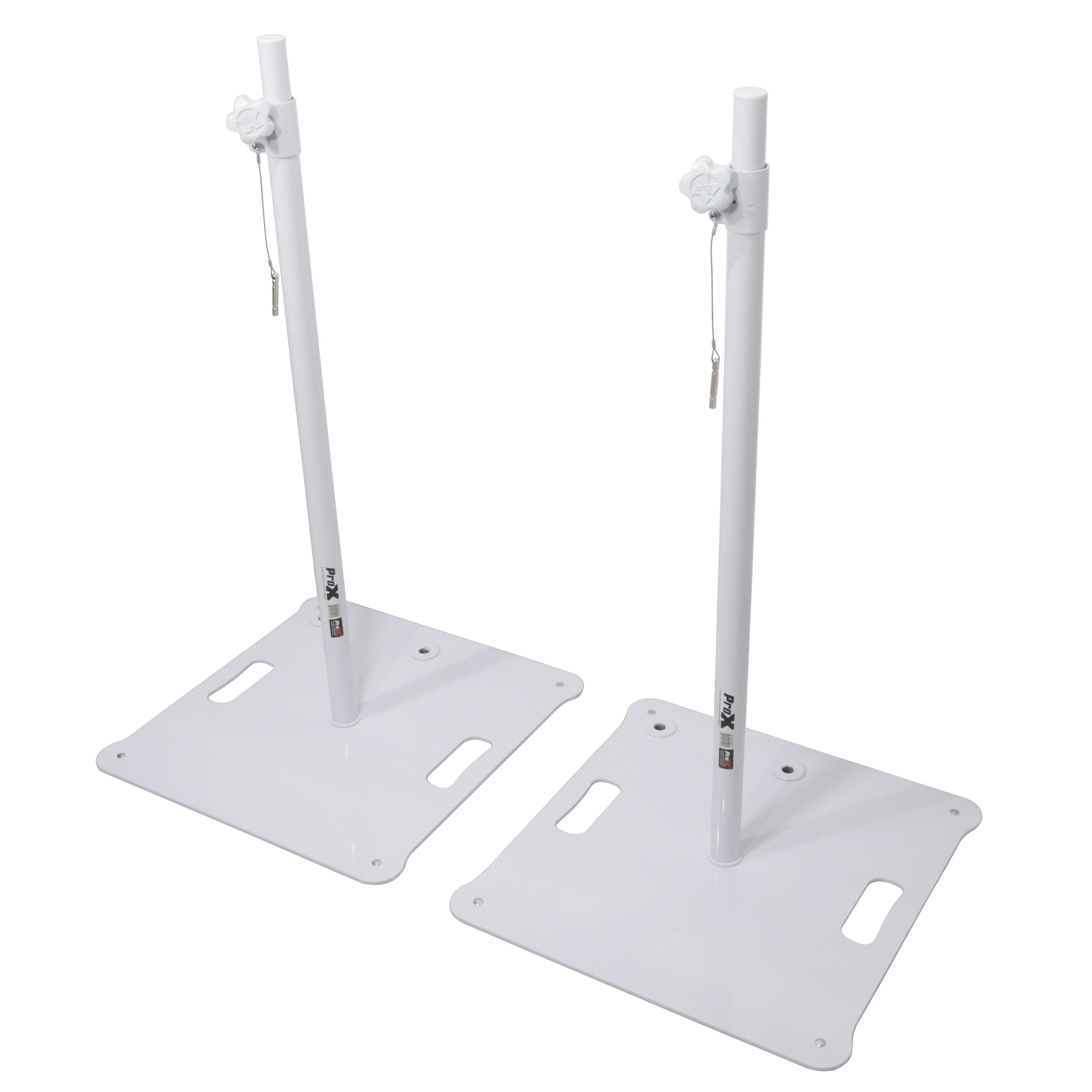 PROX-X- POLARIS WH X2 - ProX X-POLARISBLX2 POLARIS™ Portable Speaker and Lighting Dual Stand Kit w/Base Plate, Adjustable Pole, and Carry Bags (White Finish)