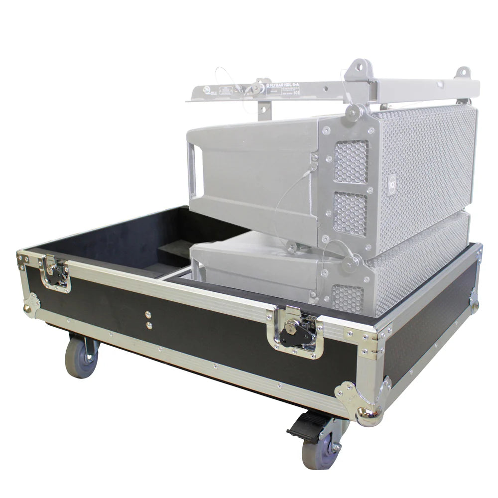 PRO-X- X-RCF HDL6A LA X4W - ProX X-RCF-HDL6ALAX4W Line Array Flight Case for 4 RCF HDL6-A HDL26-A Speakers w/Wheels