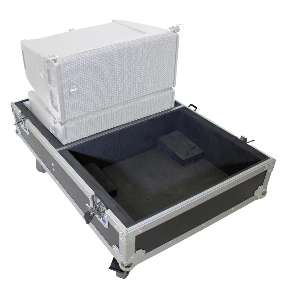 PRO-X- X-RCF HDL6A LA X4W - ProX X-RCF-HDL6ALAX4W Line Array Flight Case for 4 RCF HDL6-A HDL26-A Speakers w/Wheels