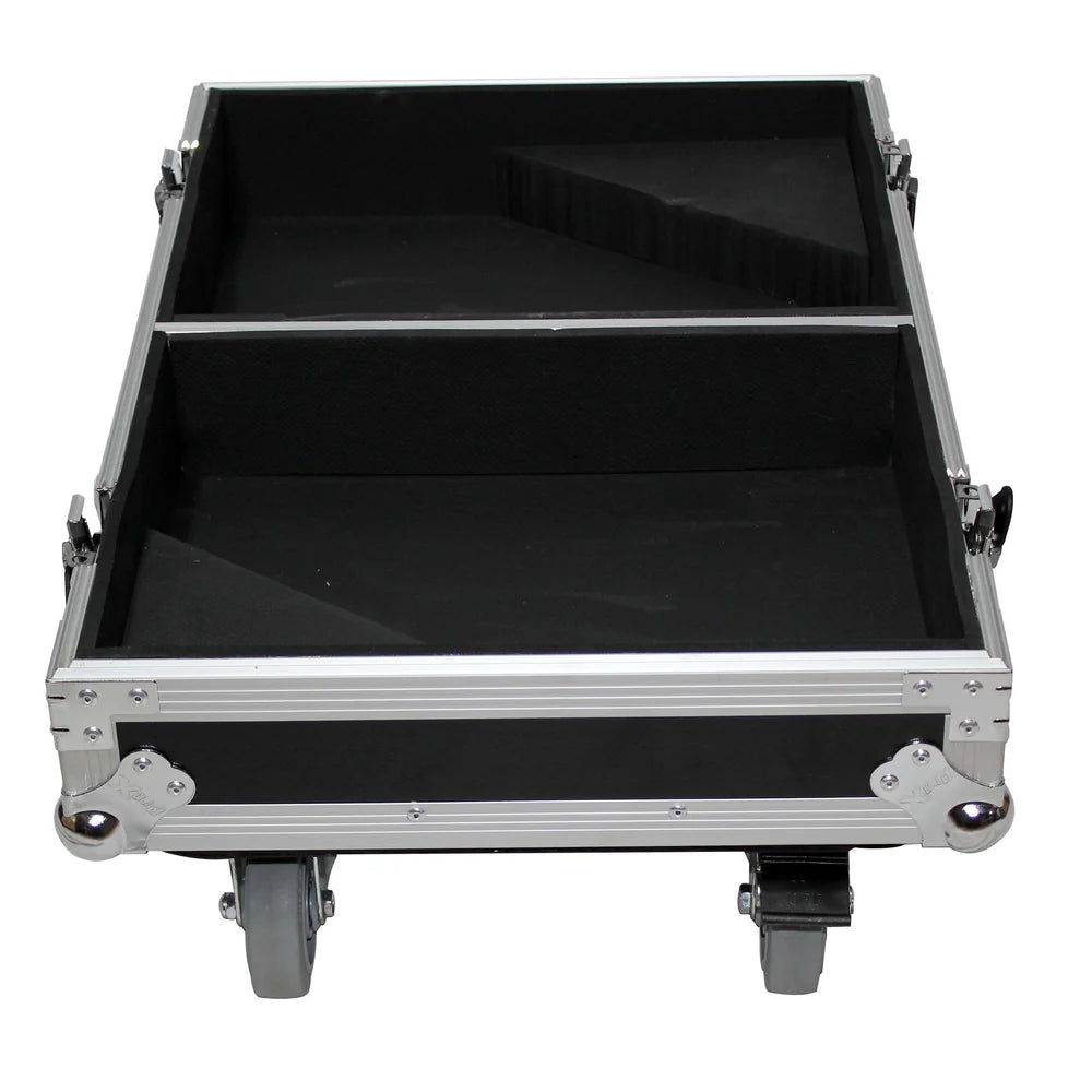 PRO-X- X-RCF NX12-SMAX2W - ProX X-RCF-NX12SMA Stage Monitor Flight Case For 2 RCF NX 12-SMA W/4" Wheels