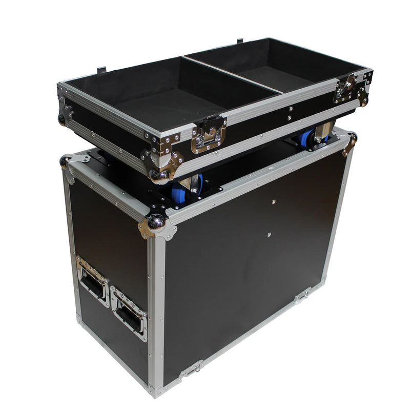 PRO-X- X-RCF ST15SMA X2W - ProX X-RCF-ST15SMA-X2W Flight Case for Two RCF ST 15-SMA Stage Monitors w/4 Inch Casters