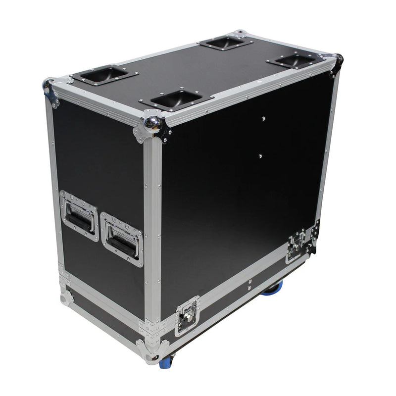 PRO-X- X-RCF ST15SMA X2W - ProX X-RCF-ST15SMA-X2W Flight Case for Two RCF ST 15-SMA Stage Monitors w/4 Inch Casters