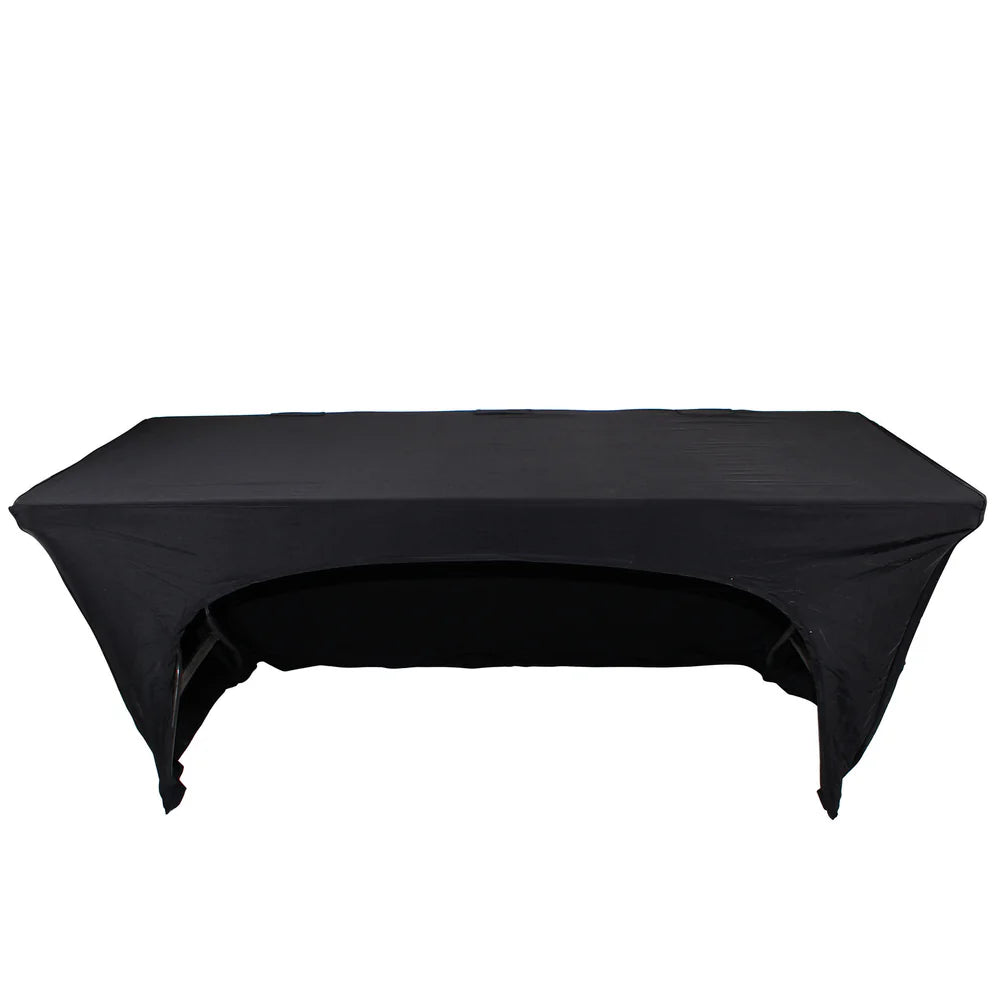 PRO-X- X-ST4BL - ProX X-ST4BL 4 Ft. Open Back Spandex Table Cover/Scrim (Black)