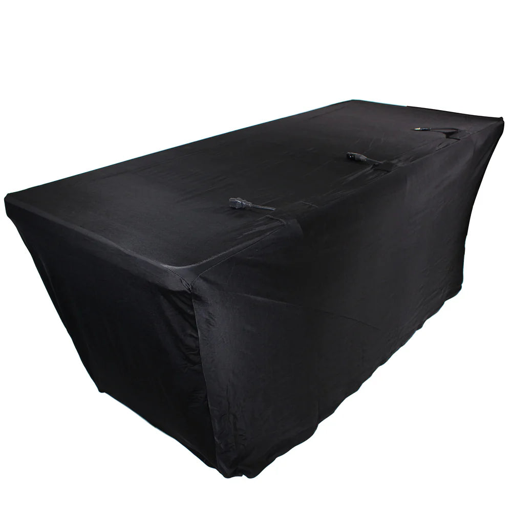 PRO-X- X-ST4BL - ProX X-ST4BL 4 Ft. Open Back Spandex Table Cover/Scrim (Black)