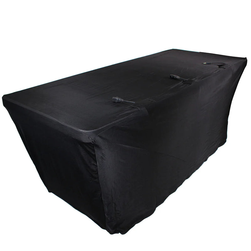 PRO-X- X-ST6BL - ProX X-ST6BL 6 Ft. Open Back Spandex Table Cover Scrim (Black)