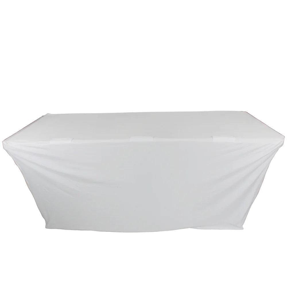 PRO-X- X-ST6W - ProX X-ST6W 6 Ft. Open Back Spandex Table Cover/Scrim (White)