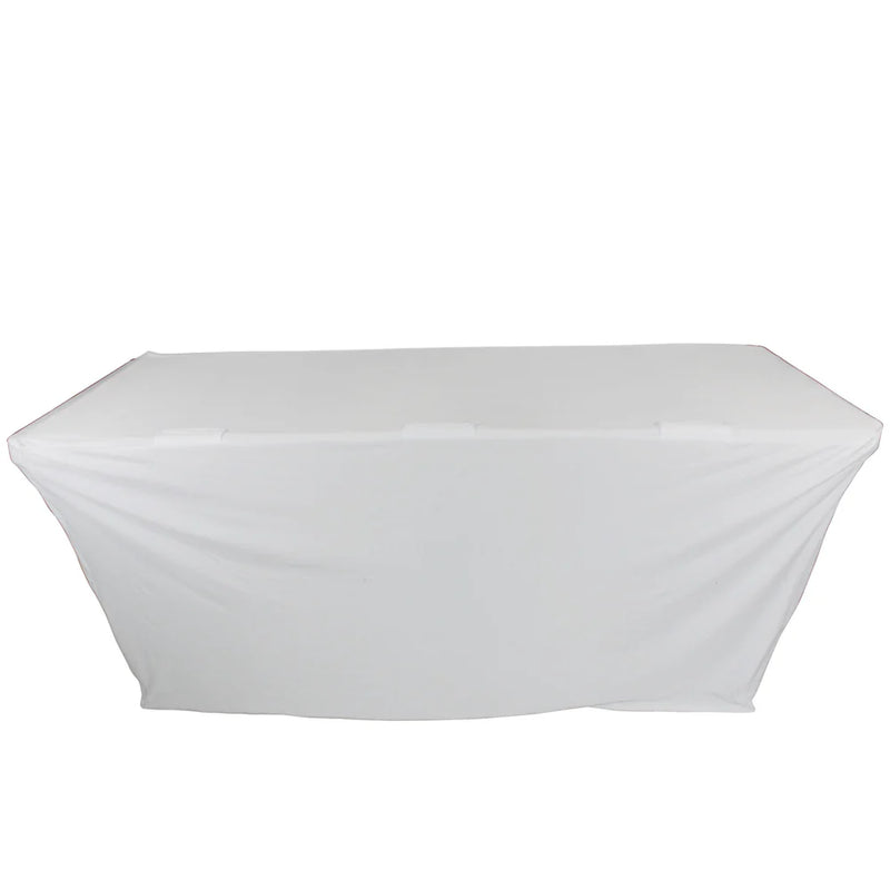 PRO-X- X-ST6W - ProX X-ST6W 6 Ft. Open Back Spandex Table Cover/Scrim (White)