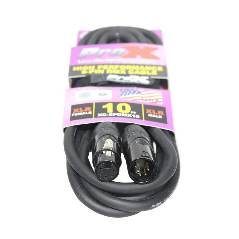 PROX-XC-5PDMX10 - ProX XC-5PDMX10 10 Ft. DMX XLR5-M to XLR5-F High Performance Cable