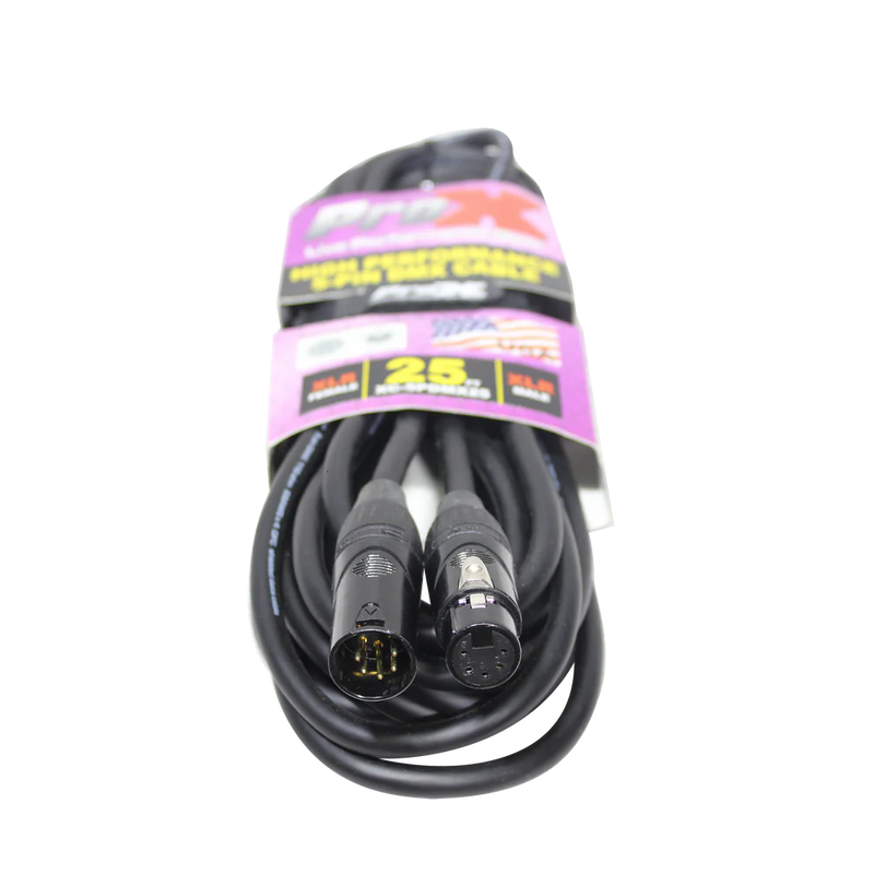 PRO-X- XC-5PDMX25 - ProX XC-5PDMX25 25 Ft. DMX XLR5-M to XLR5-F High Performance Cable